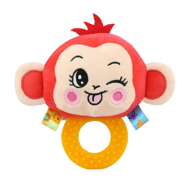 Infant Baby Plush Rattle Stuffed Toy Hand Grasp Teethers Cute Animal Handbell Ring Newborns Early Development Boys Girls Gift