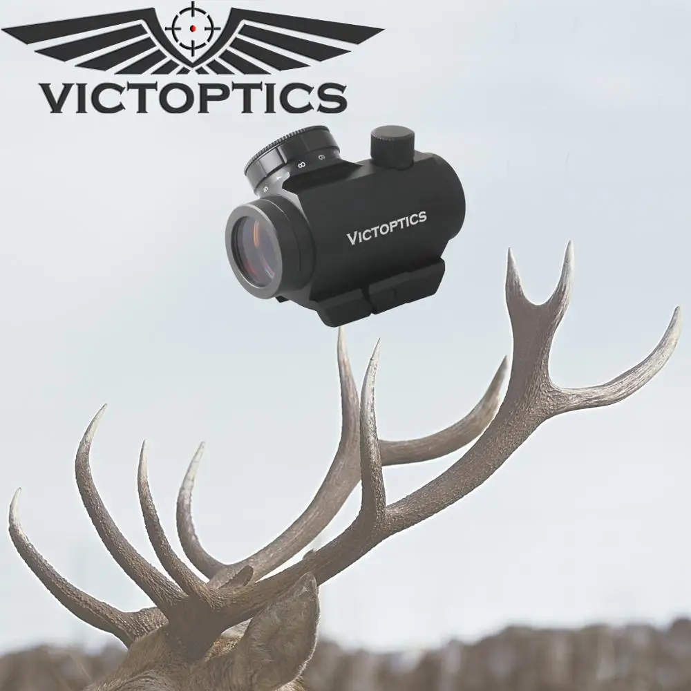 VictOptics 1x22 Лучший доступный красный точечный прицел с Riser Picatinny 21 мм Крепление 11 уровней точечная интенсивность Охота