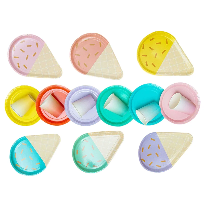 Одноразовая тарелка в форме мороженого 8 шт./лот|Одноразовая посуда для