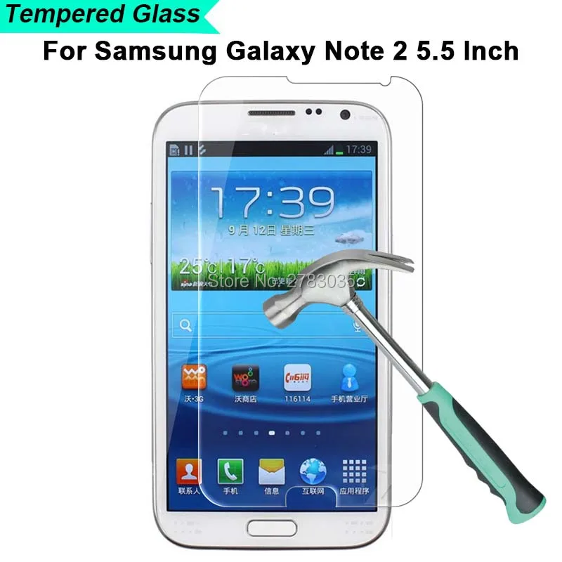 Ультратонкое закаленное стекло 2.5D для Samsung Galaxy Note 2 II N7100 твердость 9H 5 дюйма