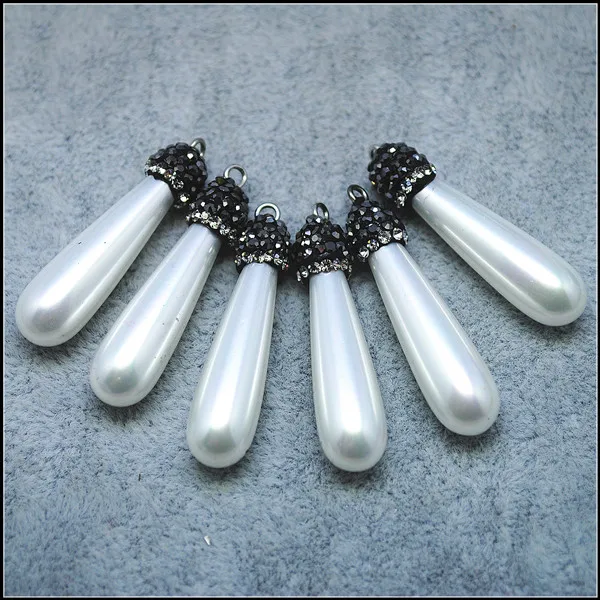 1PC natures shell pendants with rhinestone for earring making accessories natural cultured freshwater pearl | Украшения и