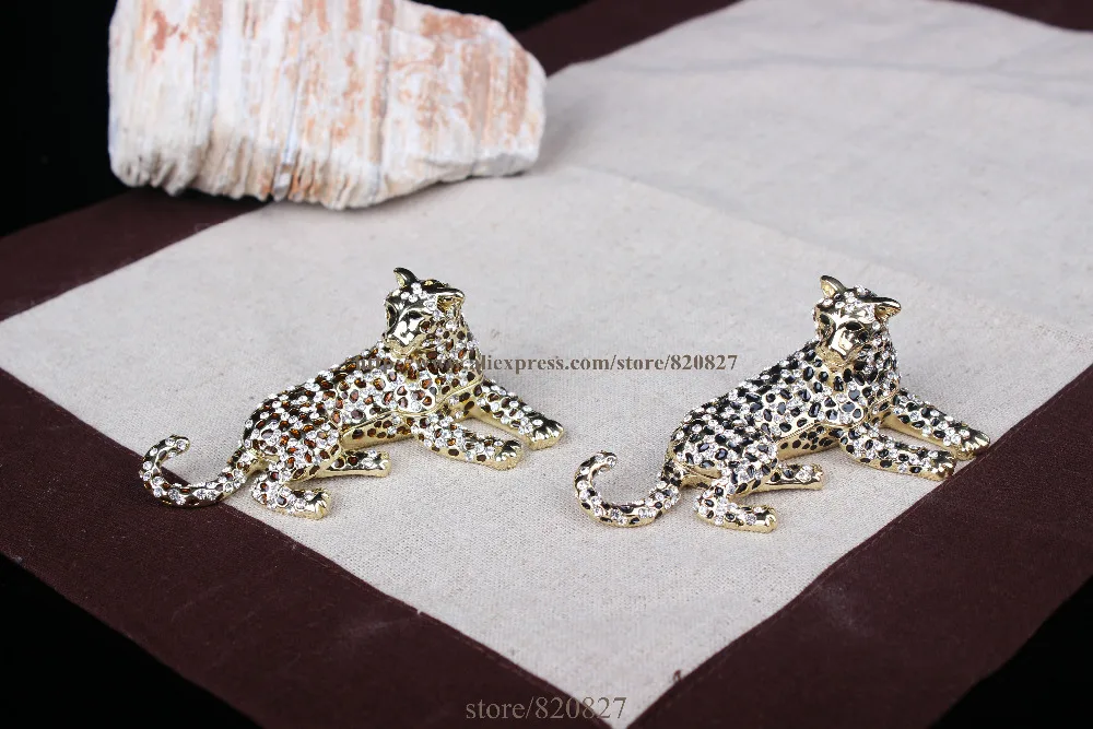leopard shape trinket box leopard metal crafts small jewerly hold box crystals leopard jeweled pewter trinket wildlife gifts