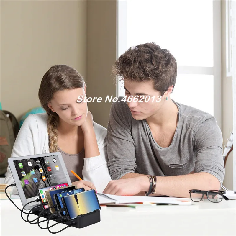 Складной 5-портовый USB зарядное устройство кронштейн мульти-порт typec мобильный