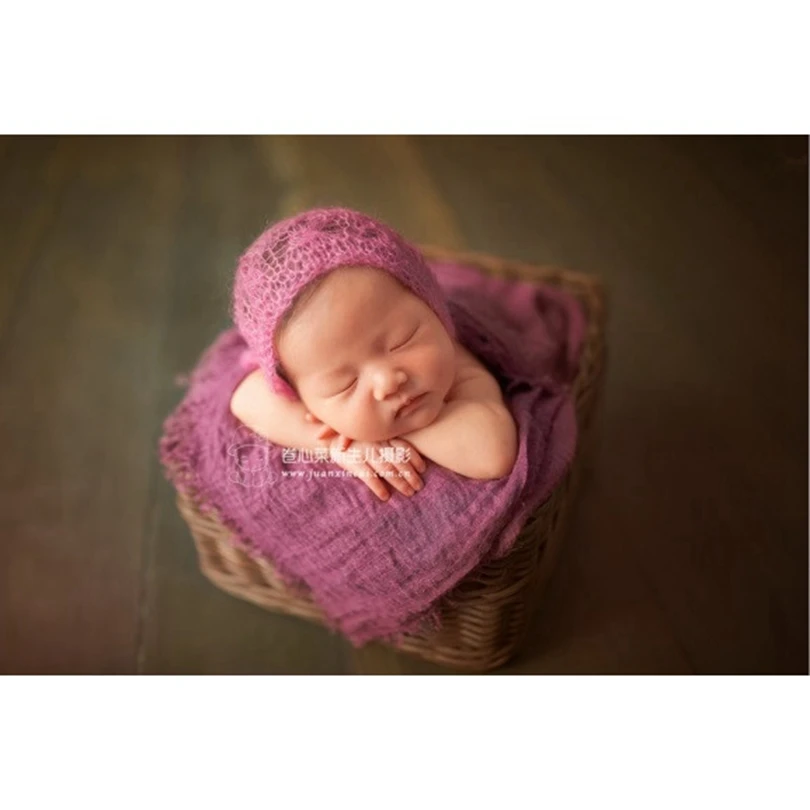 New arrival Newborn cheesecloth wrap photography props Baby stretch knit Nweborn swaddle blanket photo | Мать и ребенок
