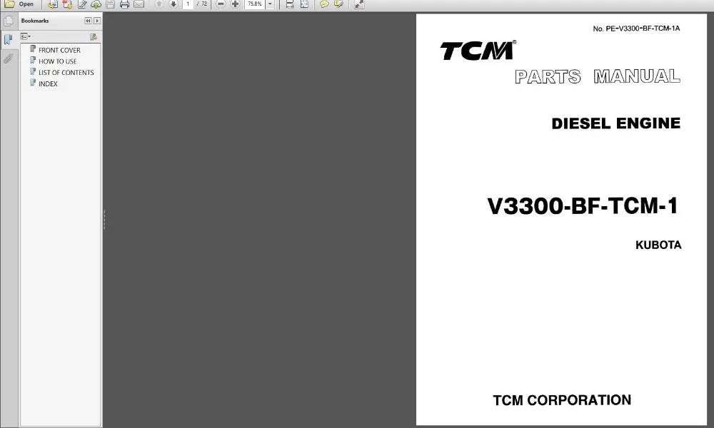 Каталог запчастей для вилочных погрузчиков TCM 2019