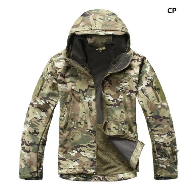 CP Дропшиппинг скрытень Акула кожа софтшелл V5 Военная тактическая куртка мужская водонепроницаемая куртка камуфляжная с капюшоном армейская камуфляжная одежда - Цвет: CP