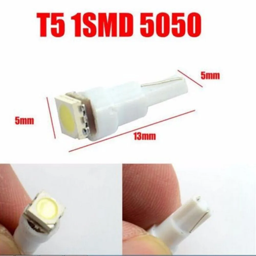 50 шт./лот холодный белый T5 1SMD Светодиодная лампа клиновидный манометр кластер