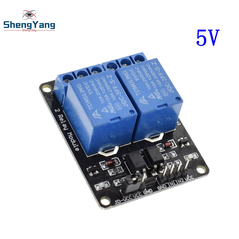 5V 2 channel 1 шт. ShengYang 5 в 12 В 24 В 1 2 4 8 канальный релейный модуль с оптроном релейный выход 1 2 4 8 способ релейный модуль для arduino diy - Цвет: 5V 2 channel