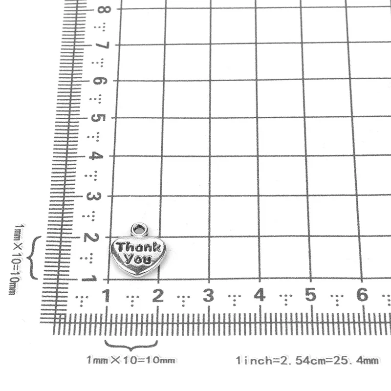 10 шт./лот металлическая античная серебряная гравировка буквы спасибо подвески в