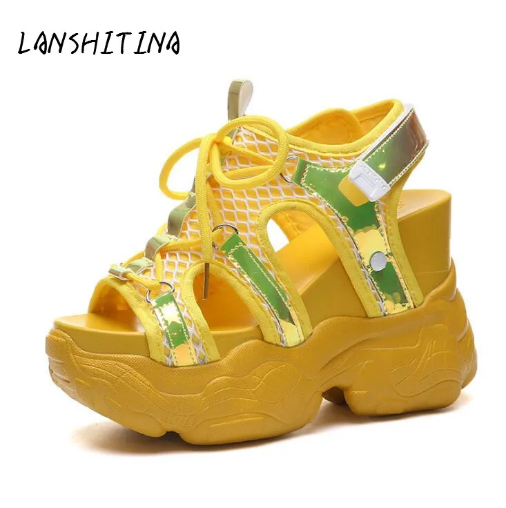 2019 г. летние женские босоножки Босоножки на платформе с толстой подошвой женская