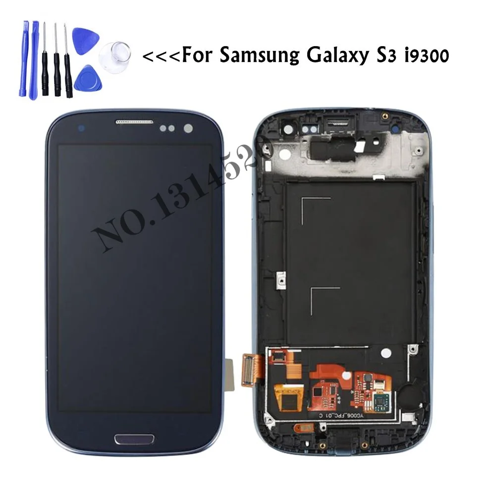 Белый/синий для Samsung Galaxy S3 i9300 ЖК дисплей планшета с сенсорным экраном сборки +