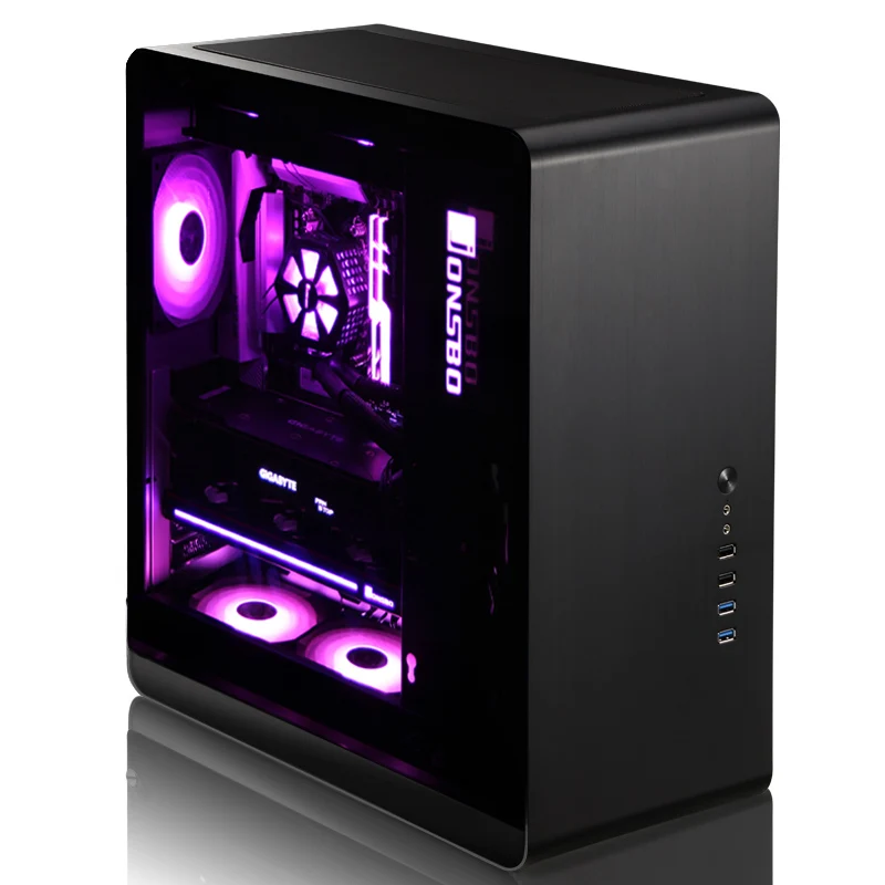 JONSBO UMX4 корпус средней башни(поддерживает материнскую плату ATX/все алюминиевые корпуса/ATX мощность/длинная графика - Цвет: black RGB
