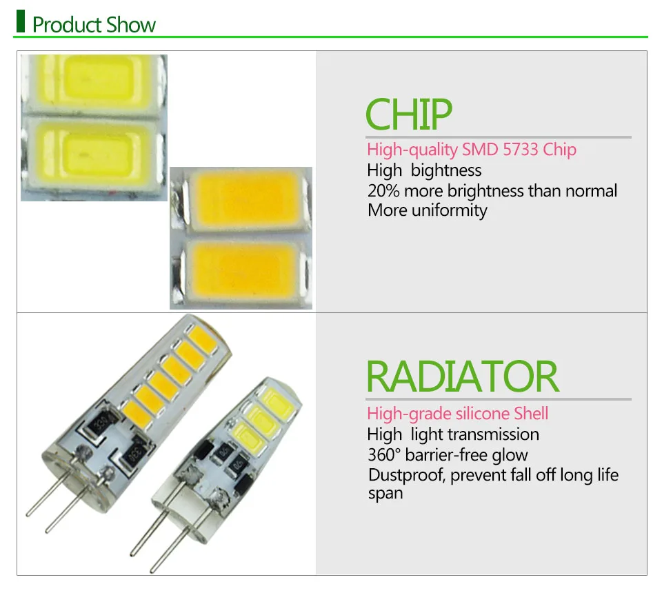 30 Вт 20 накаливания заменить DC12V G4 SMD 5733 лампада светодиодный светильник