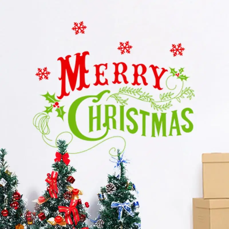 Настенные Стикеры с искусственным рисунком для магазина, офиса, украшения дома, «сделай сам», Рождественский фестиваль, роспись, искусство, виниловые наклейки на стену
