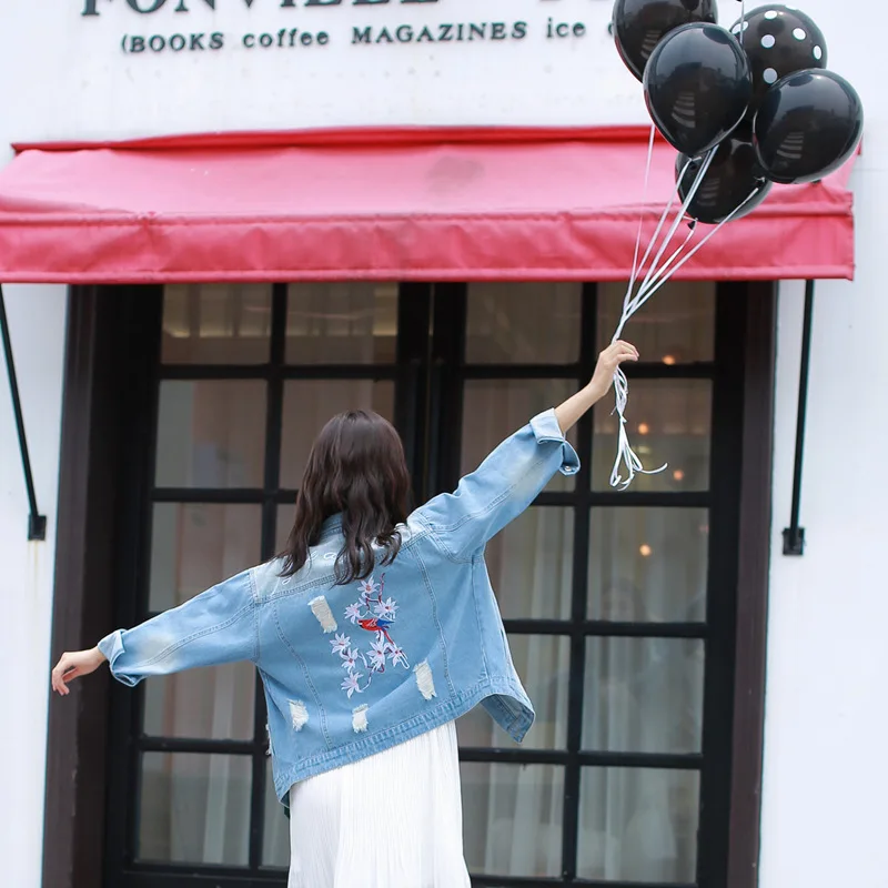 Женские джинсы с цветочной вышивкой сзади винтажные женские однобортные