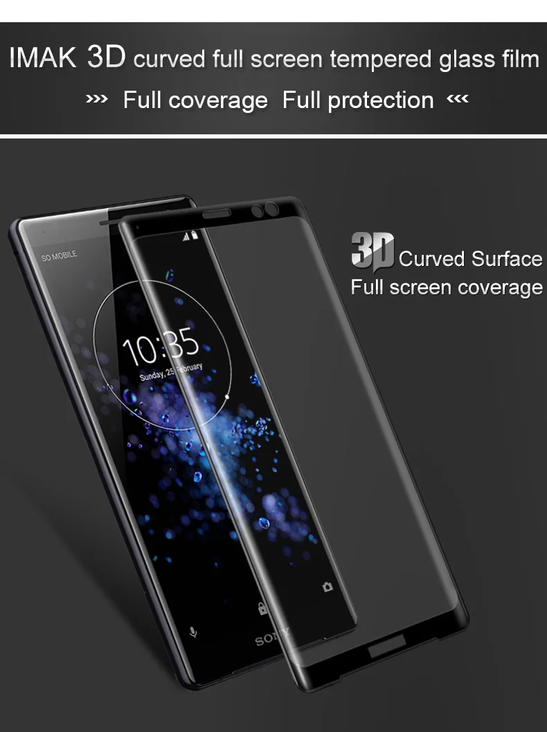 Полноэкранное стекло для sony Xperia XZ3 стекло Imak 3D изогнутое Закаленное стекло Защитная пленка полноэкранное покрытие стекло