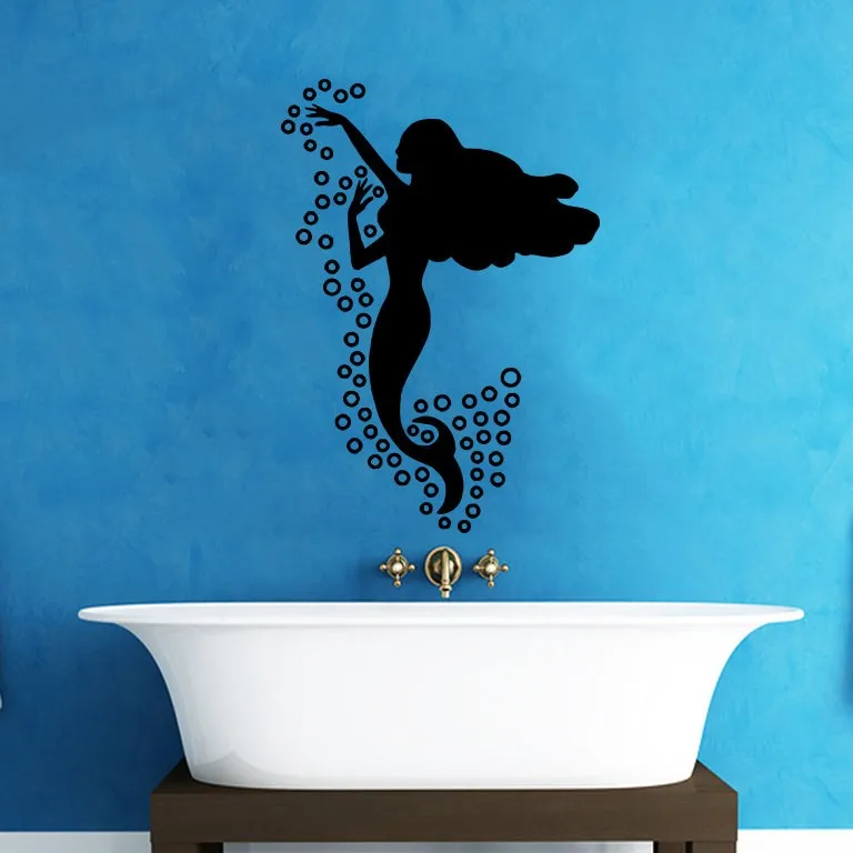 Настенные виниловые стикеры в виде русалки съемные обои для гостиной спальни