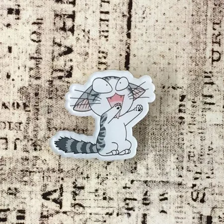 Медь Милый мультяшный милый кот Чи, одежда в стиле аниме kawaii, акриловые заколки, значок, украшение, рюкзак с нашивками, значки на кнопках, броши,, Harajuku - Цвет: Медь