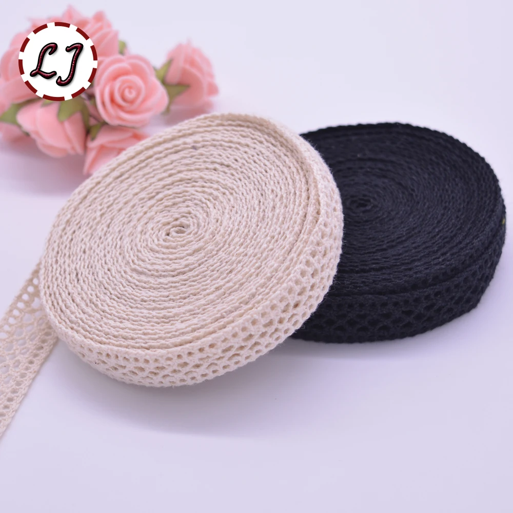 Новое поступление 5yd/лот Высокое качество бежевая кружевная ткань лента хлопок