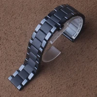 high quality watchband ceramic matte and polished black straps watches accessories 18mm 20mm 22mm quick release pins spring bars