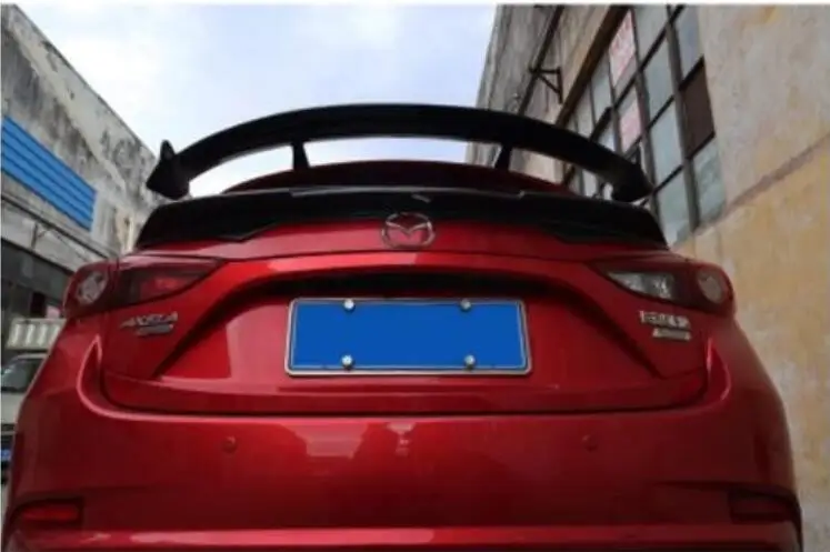 Углеродное волокно автомобиля задний багажник спойлер крыло пригодный для MAZDA 3