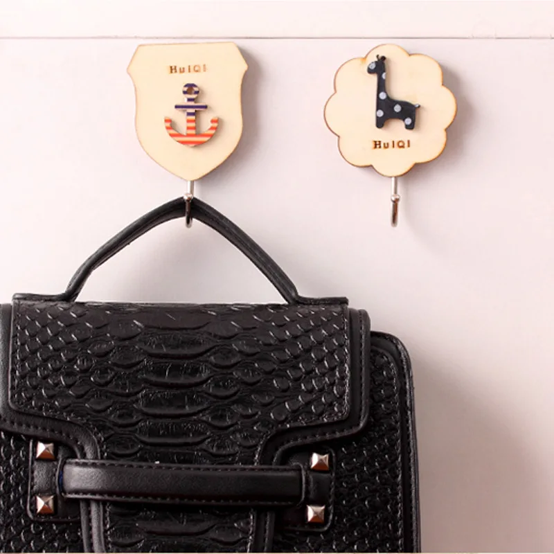 2 шт. модный идиллический милый мультяшный дизайн Деревянный Ретро крючок без