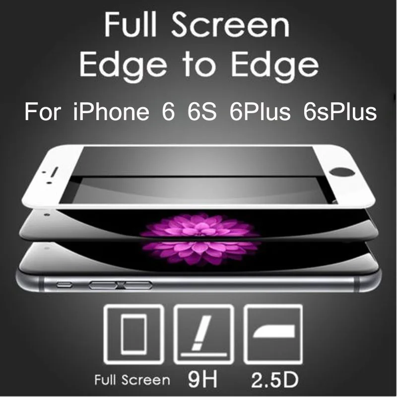Защитное стекло закаленное с полным покрытием для iPhone 6/6S/6Plus/6S Plus|tempered glass|full cover