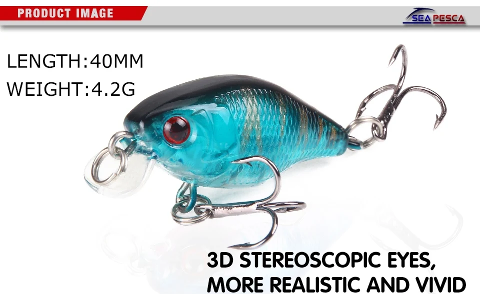 SEAPESCA приманка для рыбалки в виде гольяна 4 см, 4,2 г, жесткая приманка, Искусственные воблеры для ловли окуня, японские аксессуары для ловли нахлыстом JK240