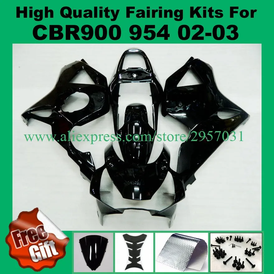 

Free screws+gifts Fairing kit for HONDA CBR900RR 954 02 03 CBR 900RR 2002 2003 ABS Glossy black Fairings bodywork