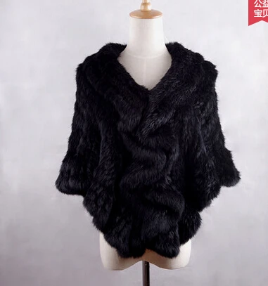 2020  new fur knitted rabbit fur outerwear batwing sleeve thermal large cape rex rabbit fur cloak