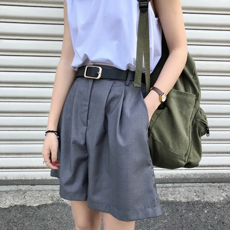 Женские летние шорты свободного кроя, корейская мода, широкие брюки, Janpan Kawaii Ulzzang Chic Mujer размера плюс, повседневные штаны