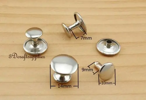 Кожаная обувь с заклепками и сумочкой Медная на плоской подошве 50 комплектов 14 мм