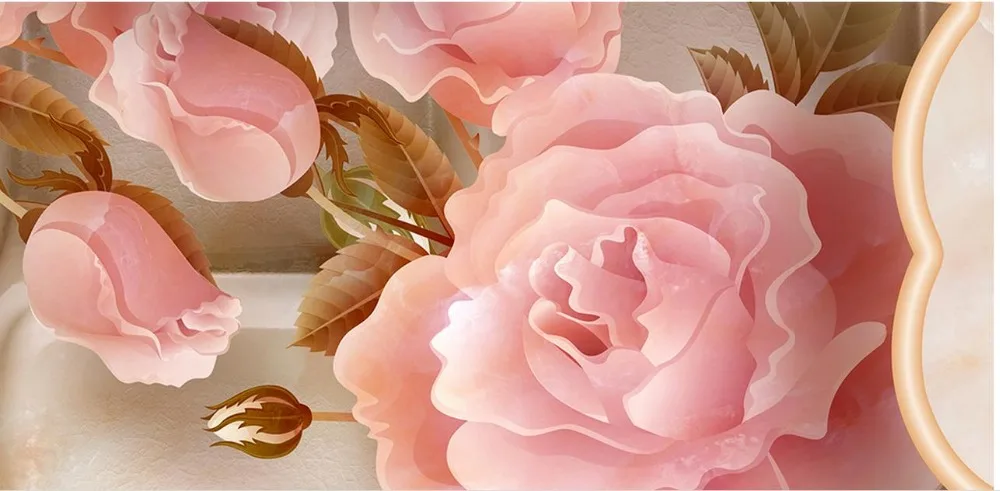 Custom Photo Floor 3D Wallpaper Modern Art 3d Marble Flower PVC waterproof floor | Обустройство дома