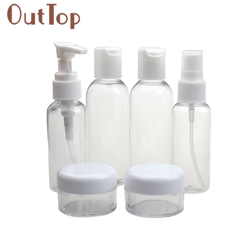 OutTop портативный прозрачный белый дорожный флакон для косметических средств контейнеры для розлива шесть комплектов 18mar29