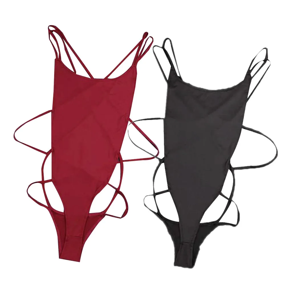 Женское летнее пляжное Боди без рукавов с бретельками и открытой спиной