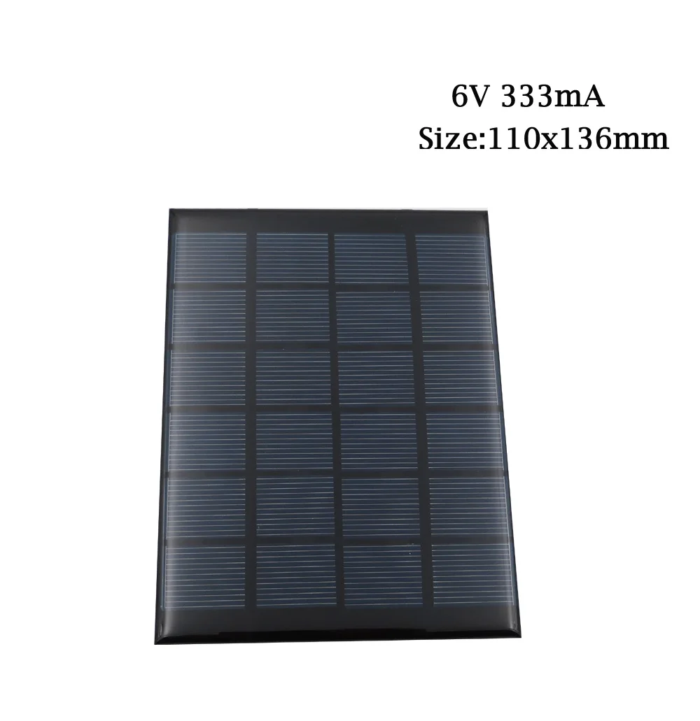 100mA 167mA 183mA 333mA 500mA 583mA 750mA Панели солнечные 6V Мини элемент для солнечной батареи для мобильного телефона портативное зарядное устройство