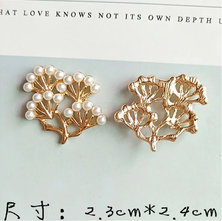 gold left 10 шт./лот сосновый лист бусины сплав отделка декором аксессуары diy ремесло поставщиков - Цвет: gold left
