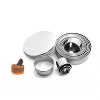 12pcs round mousse cake mold circle stainless steel cookie cutter cake decorating fondant molds kitchen baking cookie tools