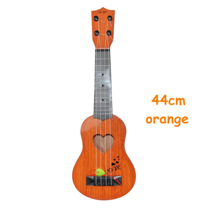 44cm Orange 39/44 см детские мини-укулеле 4 строки Стиль Детские Музыкальные инструменты игрушки для детей музыкального образования начинающих Рождественская Пышная юбка-американка в подарок - Цвет: 44cm Orange