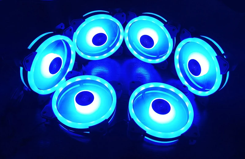 Цветной 120 мм круглый RGB cpu охлаждающий вентилятор+ пульт дистанционного управления с двойной диафрагмой светодиодный светящийся ПК корпус тихий вентилятор водяного охлаждения