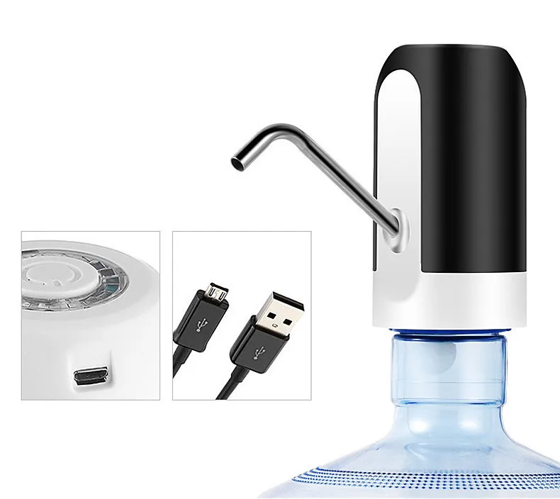 Электрический насос для крана, бутылка для воды, Usb Перезаряжаемый диспенсер для бутилированной воды, черный, белый цвет, ручной насос для бутилированной воды