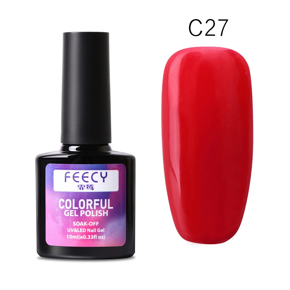 Feecy C27 Художественный Гель-лак для ногтей 10 мл гель УФ светодиодный Гель-лак замачиваемый лак для ногтей основа верхнее покрытие гель-краска DIY Дизайн ногтей маникюр Гель-лак - Цвет: Feecy C27