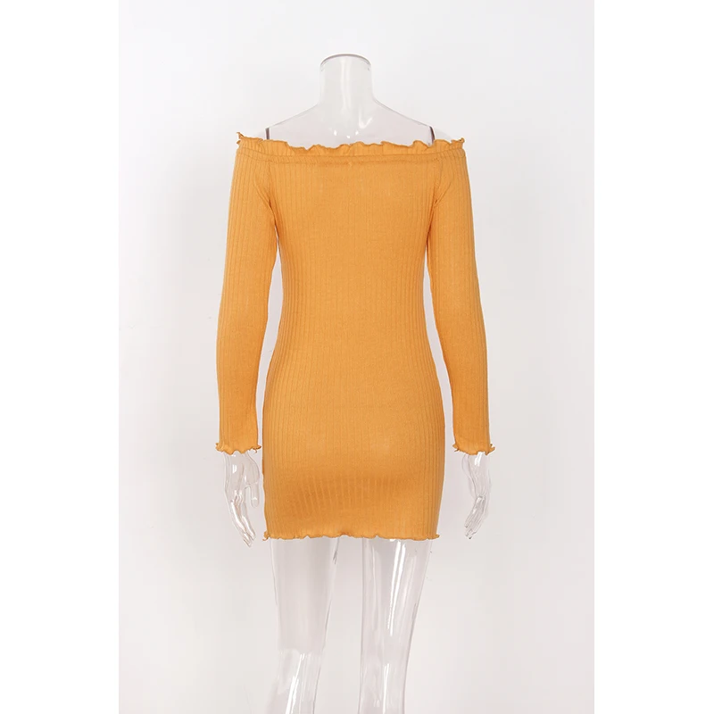 Модные пикантные с длинным рукавом без бретелек Для женщин Свитеры для Платья 2018