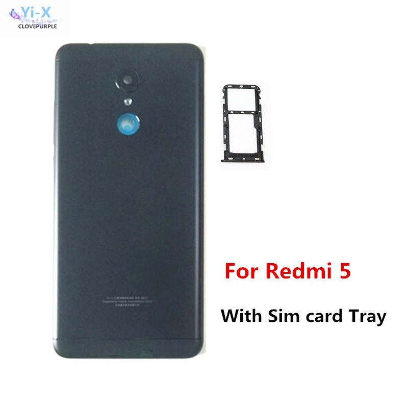 

Новая задняя крышка батарейного отсека для Xiaomi Redmi 5, держатель Sim-карты, задняя крышка батарейного отсека, дверной корпус