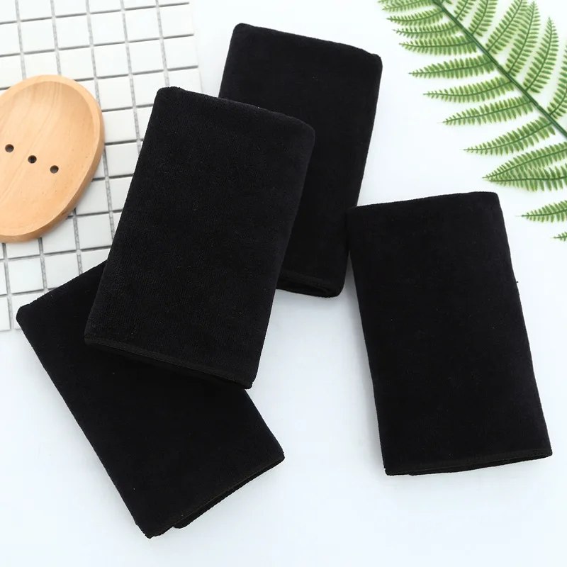 Черный полотенце из микрофибры сухой волос салоны красоты Парикмахерская специальные полотенца супер абсорбирующие продукты 75*35 см