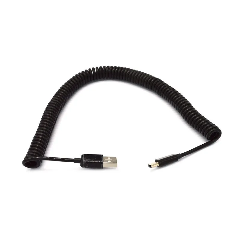 USB 2 0 на Mini пружинный кабель для передачи данных Спиральный 5 контактный адаптер