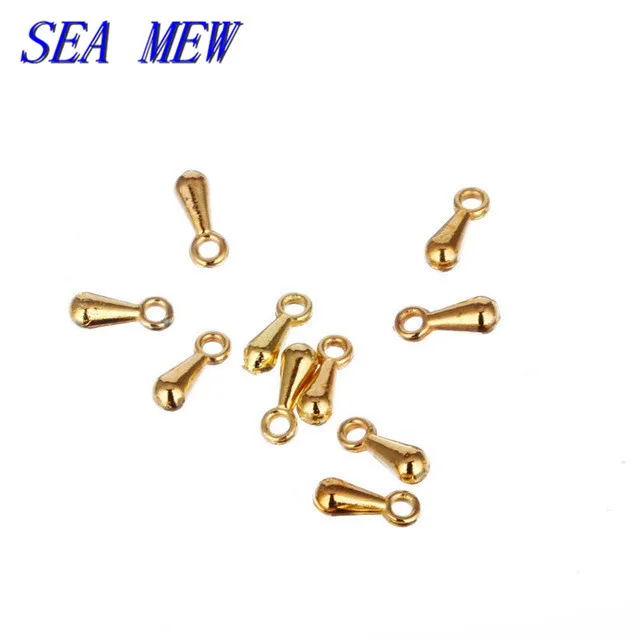 SEA MEW 3 мм * 6 металлические медные Подвески в форме капли воды латунные соединители