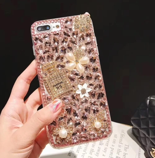 Casyva luxurious Flower Diamond Phone Case for honor Y5 Y6 Y7 Y9 PRO 2019 2018 2017 hard Back Cover |