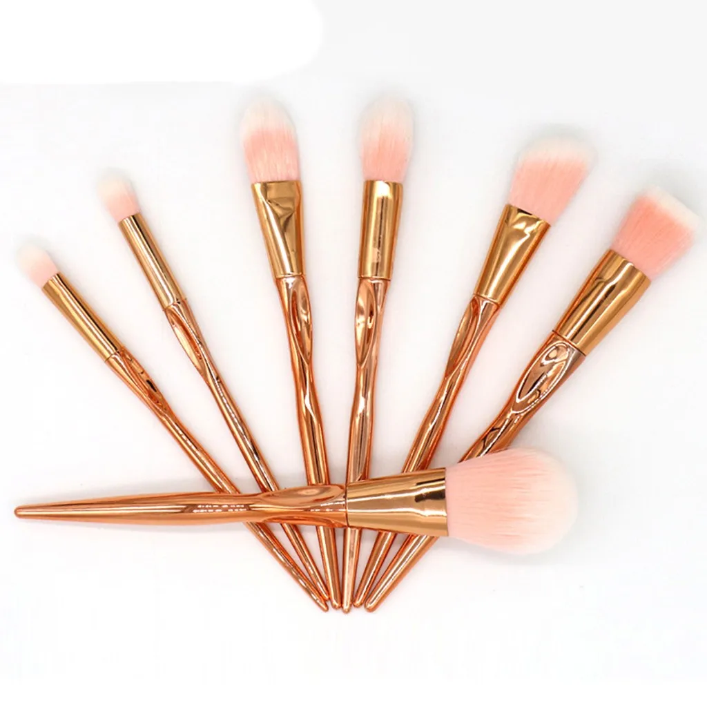 7 шт. набор кистей для макияжа пудра основа тени век электрооптическая синяя