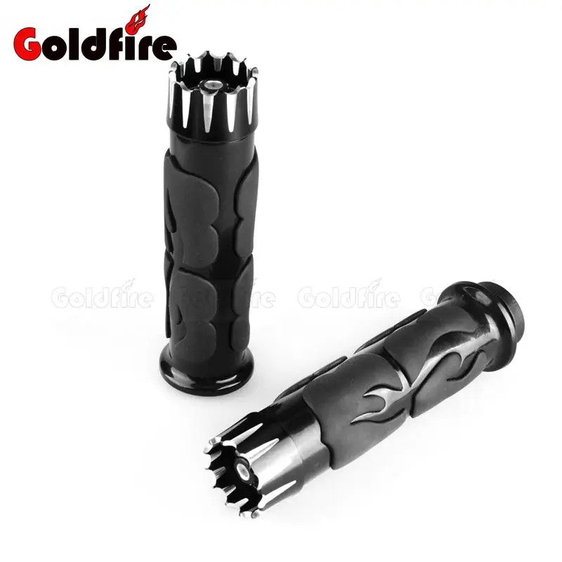 Flame 1'' Handlebar Hand Grips for Harley Davidson Bad Boy Fatboy Blackline Dyna Electra Glide Motorcycle Chopper Cruiser |